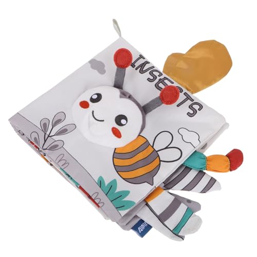 BESTonZON Nordisches Windschweif-Stoffbuch Bücher aus Pappe, Bücher aus Stoff Buchschutzbeutel Buchhülle für Buchliebhaber Babyspielzeug weiche Babybücher lustiges Stoffbuch Tuch Light Grey von BESTonZON