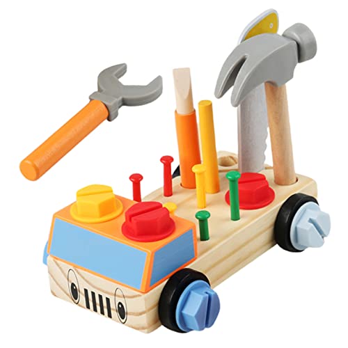 BESTonZON Nussklopfer-Spielzeug Frühpädagogisches Spielzeug Montessori-schraubendreherbrett Werkzeugauto-kognitionsspielzeug Montessori-Spielzeug Partygeschenk Schraubenzieherbrett PVC von BESTonZON