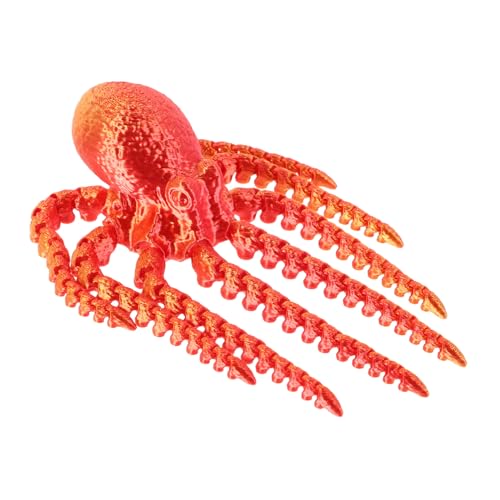 BESTonZON Oktopus- Bastelspielzeug Cartoon-oktopus Für Aquarien Haustierbedarf Puzzle Oktopus Kit Cartoon- 3D- Tierstatue Rot Plastik von BESTonZON