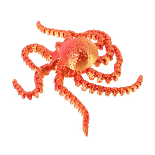 BESTonZON Oktopus- interaktives bedruckter Oktopus Lernspielzeug für Meereslebewesen Oktopus-Ornament Oktopus-Sammelpuppen simulierte Tiere Plastik rot von BESTonZON