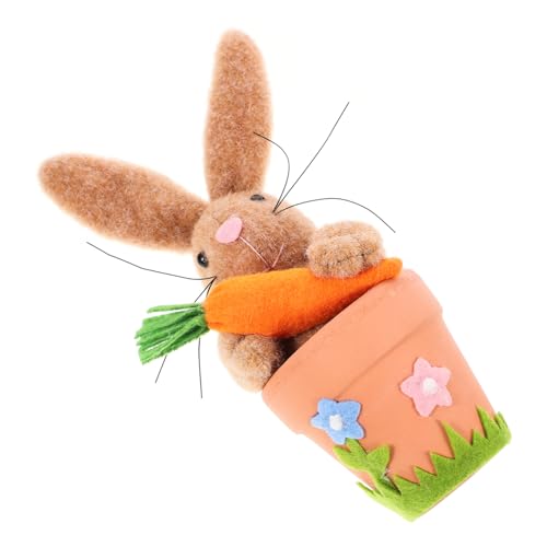 BESTonZON Osterblumentopf Aus Keramik Christliche Osterdekoration Meerschweinchen Osterhase Kaninchenstall Aufblasbares Kostüm Plüsch Hasenfigur Ostern-Kaninchen-Ornament Stoff von BESTonZON