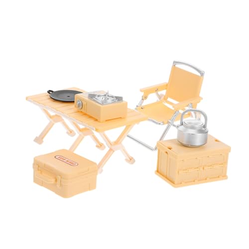 BESTonZON Outdoor Spielset Gelb Mini Camping Kochgeschirr Klappstuhl Picknicktisch für Rollenspiele Familienzeit Pädagogisch Langlebig BESTonZON Outdoor Spielset Gelb Mini Camping Kochgeschirr Klappstuhl Picknicktisch für Rollenspiele Familienzeit Pädagogisch Langlebig von BESTonZON