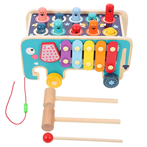 BESTonZON Kinderspielzeug Spielen Für Kinder Pädagogisches Holzspielzeug Set 1 Set Hammer Mit Xylophon Interaktives Lernspielzeug Für Zur Der Hand Augen Koordination Buntes Elefantendesign Ideales Für von BESTonZON