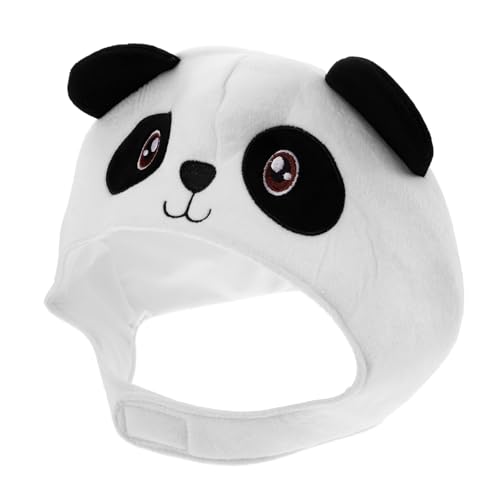 BESTonZON Panda-kopfbedeckung Maskerade-hut Verrückte Hüte Plüsch Bärenmütze Panda-hut-kostüm Plüschtierhut Flauschige Mütze Cosplay-kopfbedeckung Tier-cosplay-kostüm Kurzer Plüsch von BESTonZON