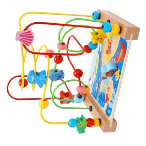 BESTonZON Perlen Labyrinth Perlen-Labyrinth-Spiel Junge Spielzeug Kinder-abakus-Spielzeug Spielzeug Für Kinder Kinderspielzeug Abakus Perlen Kreis Spielzeug Babyspielzeug Holz von BESTonZON