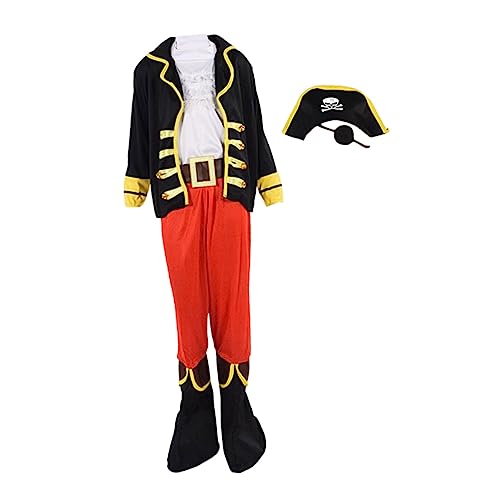 BESTonZON Piratenkostü Set Für Halloween Verkleidung Mit Piratenhut Größe L 125cm 135cm Ideal Für Kostümpartys Rollenspiele Und Piraten Themenfeste von BESTonZON