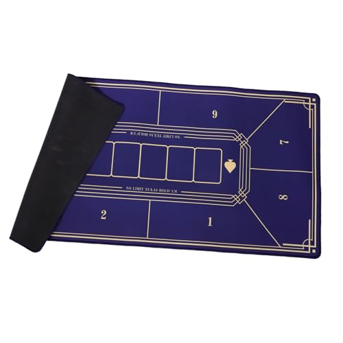 BESTonZON Pokermatte Spieltischmatte Pokerspielmatte Mahjong-tischmatte Pokertischabdeckung Spieltischabdeckung Gaming-tischabdeckung Brettspiel-tischmatte Pokertisch Topper Blue Gummi von BESTonZON