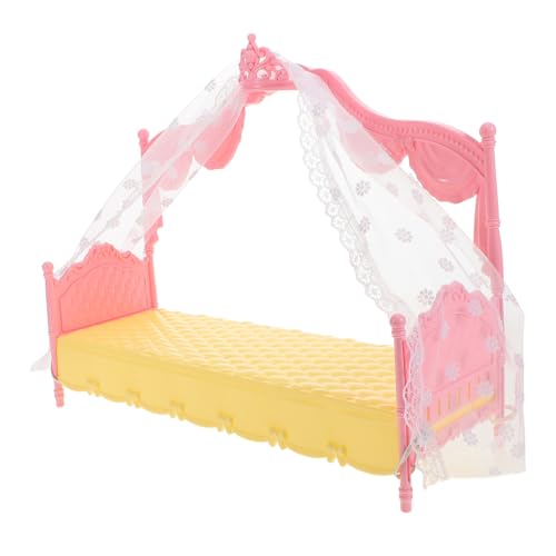 BESTonZON 30cm Bett Modell Miniatur Puppenhaus Mini Bett Pretend Spielen Möbel Spielzeug von BESTonZON