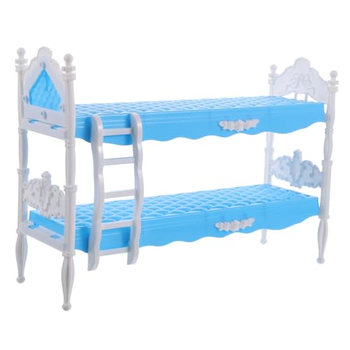 BESTonZON Prinzessin Puppenbett Prinzessinnen Puppenhaus Zubehör Puppen Spielzeugset Puppenmöbel Bett Babybett für Puppen Minibett Plastik Blue von BESTonZON