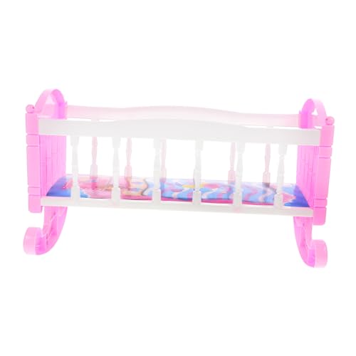 BESTonZON Puppen-Shaker kinderwiege Spielzeug für Kinder puppenmöbel Set bebybeet Kid Toys spielzeughaus Puppenbett Spielzeug Mini-Puppenbett Mädchen Spielzeug Möbel für Puppenbetten Plastik von BESTonZON