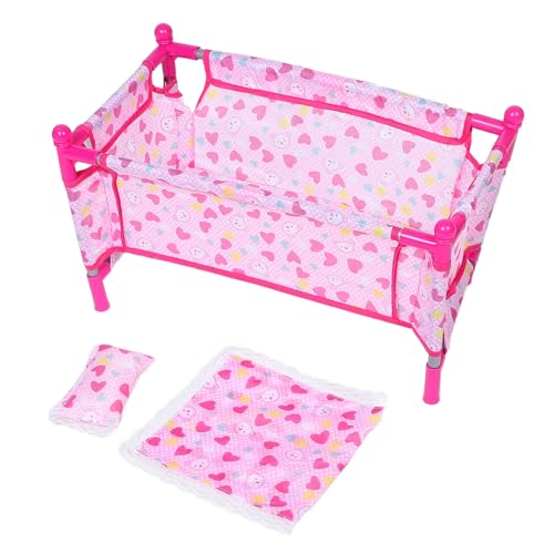 BESTonZON Puppenbett Babywiege Spielzeugbett Für Babypuppen Spielzeug-babybett Puppenhaus-schlafzimmermöbel Puppenhaus-miniaturen Miniatur-puppenkrippe Babybett Spielzeug Mini-möbel Plastik von BESTonZON