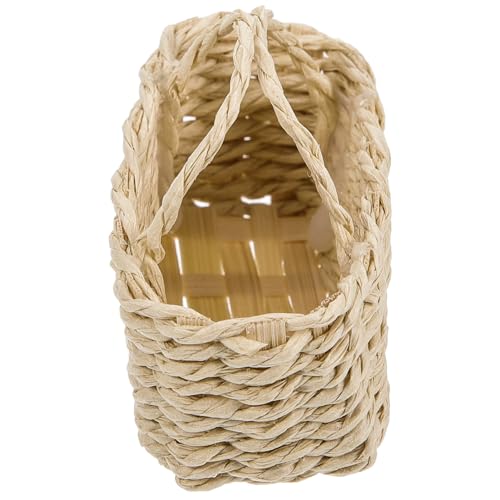 BESTonZON Puppenhaus Einkaufskorb Spielzeughaus Puppenhaus Puppenhaustruhe Nachttisch Puppenhaus Behälter Möbel Mini-teelöffel Aufkleber Dekoration Korb-pendelleuchte Klein Rattan von BESTonZON