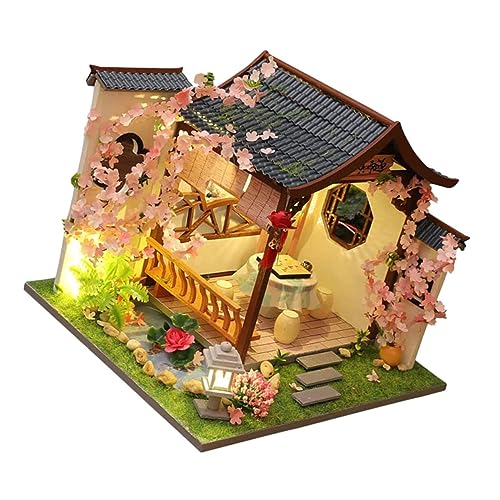 BESTonZON Puppenhaus-Modell Verschleißfestes Heimwerkerhaus Verschleißfester Hausbausatz Haushalt Miniaturhaus Haushaltshaus-kit Wohnkultur Desktop-miniaturhaus DIY- Kunststoff Colorful von BESTonZON