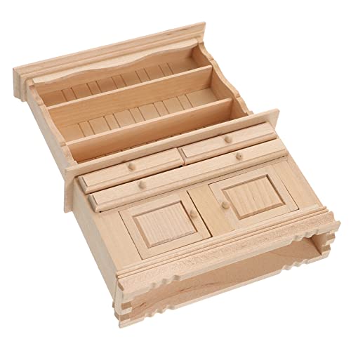 BESTonZON Puppenhaus Spind Miniatur Bücherregal Möbel Mini Schrank Mini Holzschrank Miniaturmöbel Mini Möbelmodelle Mini Hausmöbel Requisiten Mini Schmuck von BESTonZON