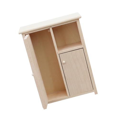 BESTonZON Puppenhausschrank küchendekoration küchen Dekoration The eincremehilfe Hand deko Miniaturschrank Winziges Hausdekor Mini-Hausmöbelmodell Miniaturen Fotorequisite Vitrine Holz von BESTonZON