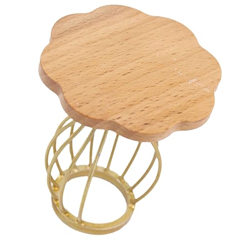 BESTonZON Puppenhauszubehör Für Miniaturszenen Kleiner Couchtisch Kleiner Beistelltisch Teetasse Bausatz Miniaturmöbel Und Accessoires Couchtisch Tablett Winziges Beige Metall von BESTonZON