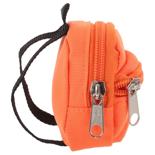 BESTonZON Puppenrucksack Mini-rucksäcke Mini-Rucksack-schlüsselanhänger Puppenreisetasche So Tun, Als Spiele Rucksack Mini-Rucksack Für Puppen Mini-Schultasche Süße Puppentasche Orange Stoff von BESTonZON