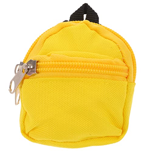 BESTonZON Puppenrucksack Rucksäcke Handtasche Mini-Babyrucksack Taschen Beutel Puppen Schulranzen Rucksack für Puppen Spielzeug Fotografie-Requisiten Mini-Hausverzierung Polyester Yellow von BESTonZON