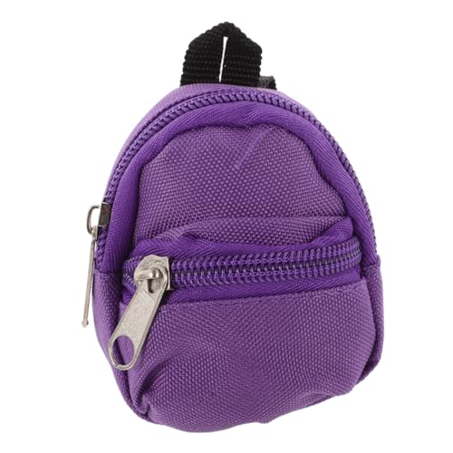 BESTonZON Puppenrucksack Simulations-Schultasche Mini-Rucksack Für Puppen Decora-Puppe Mini-rucksäcke Zubehör Für Die Puppenhausschule Kleine Puppentasche Süße Puppentasche Stoff Violett von BESTonZON