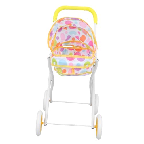 BESTonZON Puppenwagen Zubehör Für Babypuppen Kinderwagen Für Puppen Kinderwagenspielzeug Babypuppe Mit Kinderwagen Puppenzubehör Hausspielzeug Yellow Polyester von BESTonZON