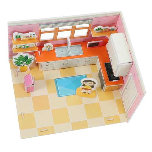BESTonZON Puzzle DIY Küchenmodell aus Papier Kindersicheres Langlebiges Bastelspielzeug Wiederverwendbar mit Anleitung als Geschenk für Ab Jahren BESTonZON Puzzle DIY Küchenmodell aus Papier Kindersicheres Langlebiges Bastelspielzeug Wiederverwendbar mit Anleitung als Geschenk für Ab Jahren von BESTonZON