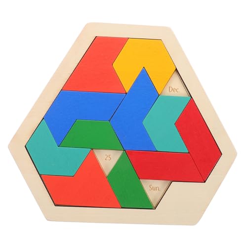 BESTonZON Puzzle Für Spiele Blockieren Gehirnrätsel Für Logische Rätsel Puzzlespiel Logikrätsel Für Bildungsspielzeug Hölzernes Hexagon-Puzzle Stamm-Puzzle Holz von BESTonZON