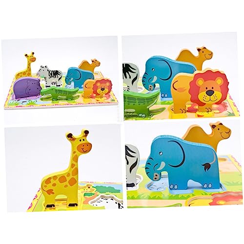 BESTonZON Puzzle Mit Niedlichen Tiermotiven Für Kleinkinder Lernspielzeug Für Vorschulkinder Fördert Die Feinmotorik Und Das Sensorische Lernen Ideal Für Den Zoo Themenbereich 9 von BESTonZON