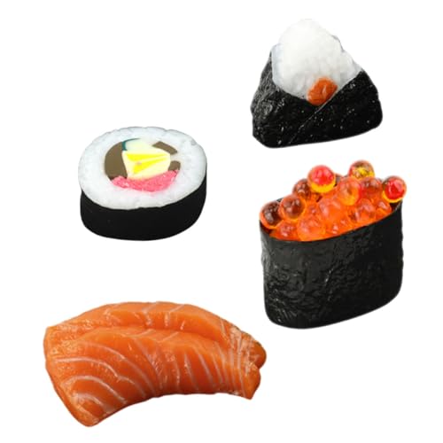 BESTonZON Realistisches Sushi Modell Set Japanisches Sushi Modell Für Küche Dekoration Inklusive Onigiri Lachs Sushi Sushi Rollen Und Fischrogen Sushi Ideale Küchen von BESTonZON