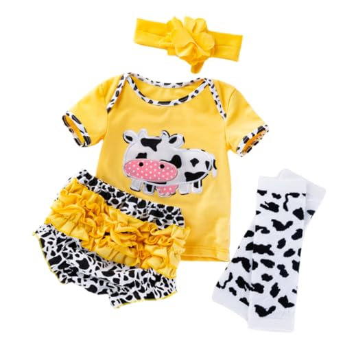 BESTonZON Reborn Doll Kleidung Teilig Baumwolle Girl Outfit Kurzarm Shirt Shorts Gelb Kuhmuster Für Neugeborene Puppen Zubehör Komfortabel Waschbar BESTonZON Reborn Doll Kleidung Teilig Baumwolle Girl Outfit Kurzarm Shirt Shorts Gelb Kuhmuster Für Neugeborene Puppen Zubehör Komfortabel Waschbar von BESTonZON