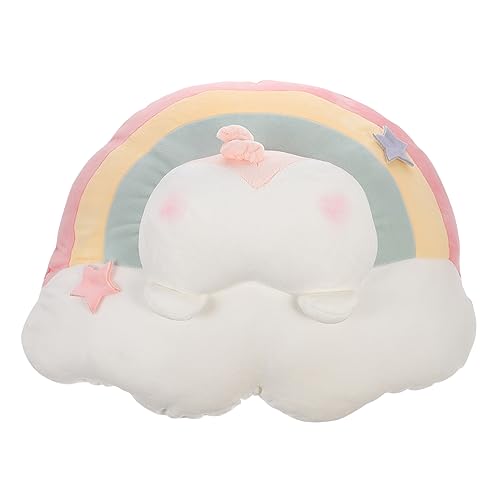 BESTonZON Regenbogen-wurf-Kissen-Kissen Auto Spielzeug Sofa-plüschkissen Kissen Fürs Bett Regenbogen-plüschkissen Kissen Für Sofa Regenbogenwurf Auto Kissen Stofftier Rosa Pp Baumwolle von BESTonZON