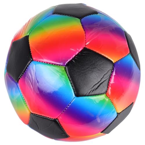 BESTonZON Regenbogenfußball fußball fußball Training Spielplatz Fußball Handlicher Fußball Spaß Fußball Fußbälle 21,5cm Fußbälle bunt roter Fußball 21,5 cm großer Fußball PVC von BESTonZON