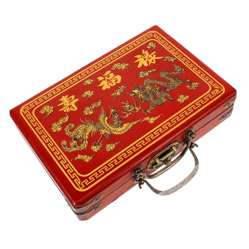 BESTonZON Retro Mahjong Aufbewahrungsbox aus Holz mit Traditionellem Chinesischem Muster Langlebig und Handschonend Tragbar als und Vielseitig Nutzbar für Spielsteine und Kleinteile BESTonZON Retro Mahjong Aufbewahrungsbox aus Holz mit Traditionellem Chinesischem Muster Langlebig und Handschonend Tragbar als und Vielseitig Nutzbar für Spielsteine und Kleinteile von BESTonZON