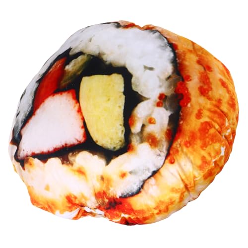 BESTonZON Rollen Simuliertes Sushi-Kissen Essen Plüschtier Gefülltes Rückenkissen Kinderkissen Sofakissen Japanisches Kissen Gefülltes Faultier Plüschtier Sushi Stofftier Plüsch Baumwolle von BESTonZON