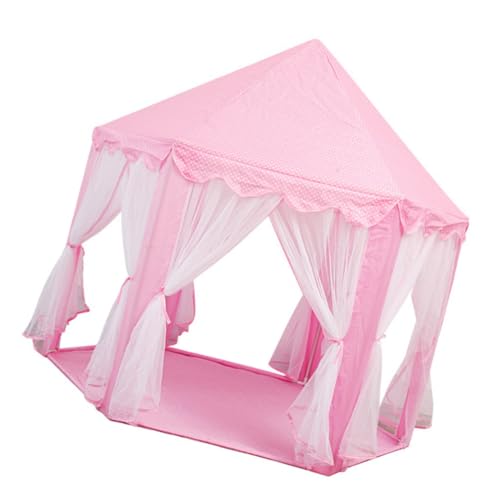 BESTonZON Rosa Prinzessinnenzelt Für Mädchen Kinderspielzelt Mit Matte Schlossspielhauszelt Für Kinder Kleinkinder Indoor- Und Outdoor-Spiele 51 X 51 Zoll von BESTonZON