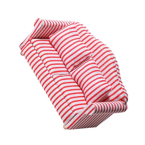 BESTonZON Rot Weiß Gestreift Kompaktes Puppenhaus Möbel Ornament Tragbares DIY Wohnzimmer Dekor für Miniatur Haus Elegante Kleinmöbel für Puppenhaus Wohnzimmer BESTonZON Rot Weiß Gestreift Kompaktes Puppenhaus Möbel Ornament Tragbares DIY Wohnzimmer Dekor für Miniatur Haus Elegante Kleinmöbel für Puppenhaus Wohnzimmer von BESTonZON