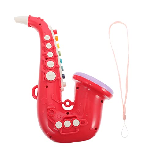 BESTonZON Saxophon Kann Elektrisches Saxophonspielzeug Bildungsspielzeug Saxophonspielzeug Für Mini-Saxophon- Kinderspielzeug Musikspielzeug 3 Knoten Aa Rot von BESTonZON