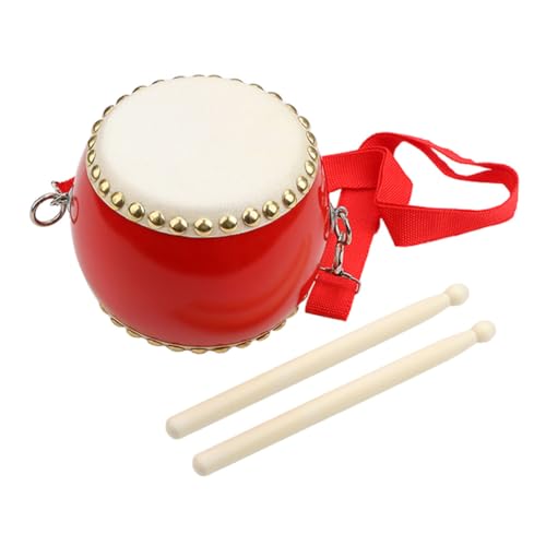 BESTonZON Schlagzeug Rote Handtrommel mit Trommelstöcken Percussion Musikinstrument für Kleinkinder Bühnenauftritte und Musikspielzeug Musikalischen Entwicklung BESTonZON Schlagzeug Rote Handtrommel mit Trommelstöcken Percussion Musikinstrument für Kleinkinder Bühnenauftritte und Musikspielzeug Musikalischen Entwicklung von BESTonZON