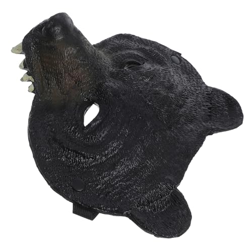 BESTonZON Schwarze Bärenmaske Tierkopfmaske Tragen Sie Cosplay-Requisiten Maskeradekostüm Fursuit Kindermaske Wolf halloween masken halloweenmaske Karnevalsmaske Masse Frauenmaske Pu Black von BESTonZON