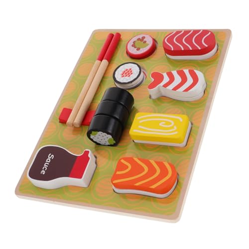 BESTonZON Rollenspiel Sushi-Spielzeug Aus Holz Lernen Für Kleinkinder Hand-Auge-koordination Und Kreativität von BESTonZON