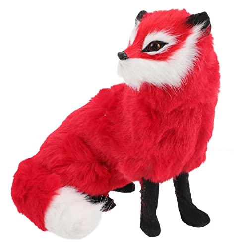 BESTonZON Simulation Fuchs Modell Mini-Maschine Stock künstliches optionales Hase Animal Toys Tier lebensechtes Füchse-Modell Cartoon-Wohnkulturen Kunstpelz rot von BESTonZON