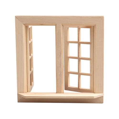 BESTonZON Simulation von Türen und Fenstern holzdeko holzfenster DIY-Fenstermodell Puppenhausmöbel Mini-Spielzeug Werkzeug Miniatur-Fenstermodell Mini-Fenstermodell farblos Spielzeugzimmer von BESTonZON