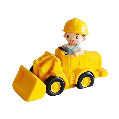 BESTonZON Simulations-Bulldozer Baggerspielzeug für Jungen Autos Cupcake Topper kinder puppenwagen kinderspielzeug auto boy toys Engineering-LKW-Spielzeug technische Lkw-Topper Harz Yellow von BESTonZON