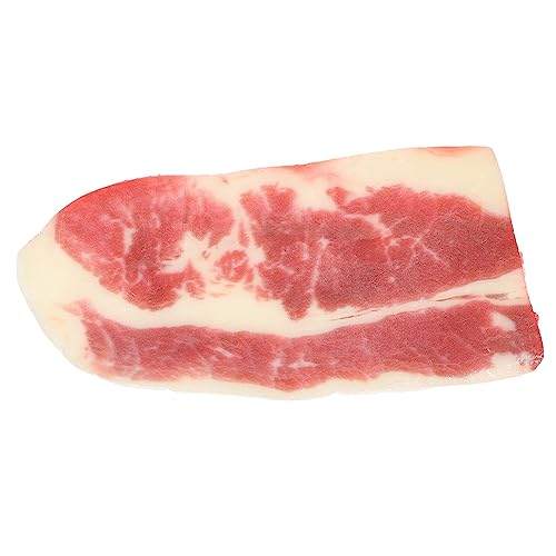 BESTonZON Simulationsrindfleischmodell Gefälschtes Fleischsteak Food-Modell Kinderkoffer Handgefertigtes Kunstfleisch Küchenfleischspielzeug Spielen Rindfleisch-Modell PVC-Material Rot von BESTonZON