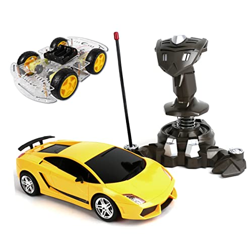 BESTonZON Smart-Car-Chassis mit Vier Rädern Roboter Spielzeug selber Machen RC Auto für Kinder RC-Roboter für Kinder Kfz-Einbausatz Robots for kinderroboter Chassis-Kit Plastik Black von BESTonZON