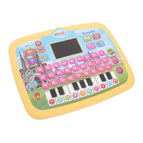 BESTonZON Spanisch-lernmaschine Interaktives Lernspielzeug Pädagogisches Lernspielzeug Lerntablett Für Kinder Tablet-lernspielzeug Spielzeug Zum Erlernen Der Aussprache Abs Yellow von BESTonZON