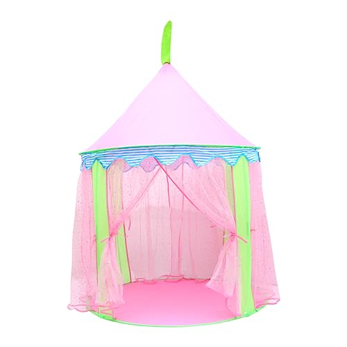 BESTonZON Spielhaus Zelt Kinder spielhaus Playhouse for kinderzimmer zubehör mädchen Spielzeug Kinder Outdoor Spielzeug Kinder draußen Spielzeug Mädchen Zelt Schloss Spielzelt Rosa von BESTonZON