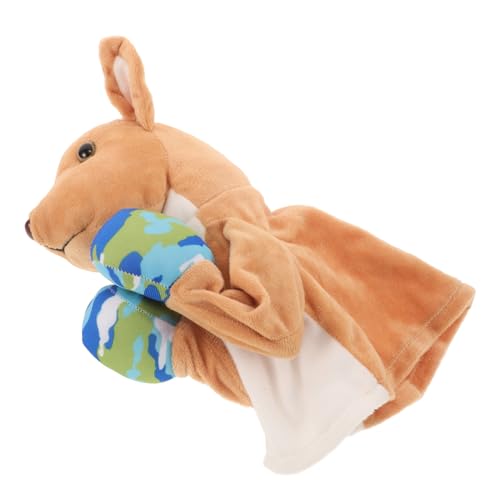 BESTonZON Spielzeug Kuscheltiere Für Babys Kleiner Hund Spielzeug Für Kinder Handpuppe Handpuppe Plüschpuppen Spielzeug Känguru Stofftiere Tierpuppen Handpuppen Khaki Stoff von BESTonZON