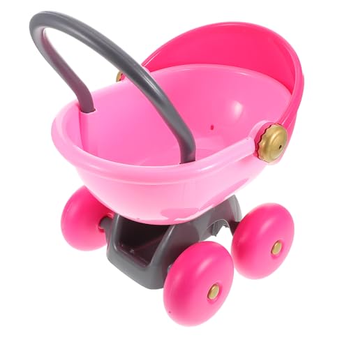 BESTonZON Spielzeugkinderwagen Für Puppenwagen Beweglicher Kinderwagen Mini-zubehör Für Puppen Kinderwagen Für Puppen Kinderwagen Für Babypuppen Kinderwagen Rosa Plastik von BESTonZON