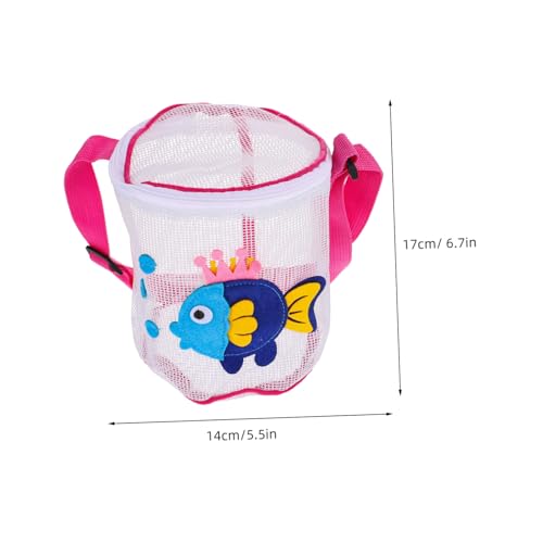 BESTonZON Spielzeugtasche Seilrutsche Für Kinder Muscheltaschen Für Kinder Zubehörteil Strandspielzeug Für Kinder Tüte Muscheln Strandtaschen Für Kinder Einkaufstasche Aus Mesh PVC Rosa von BESTonZON