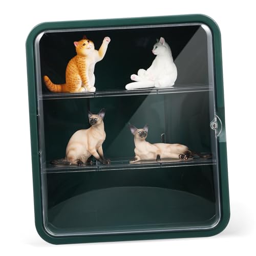 BESTonZON Figur Display Regal Vitrine für Action Figuren Grün Kunststoff Magnetische Tür Sammlung Organizer von BESTonZON